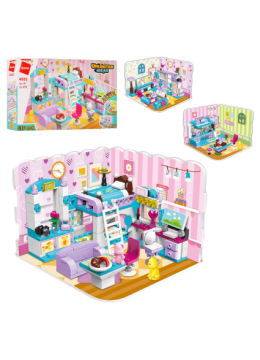 Игрушка Конструктор комната с мебелью QMAN 4801